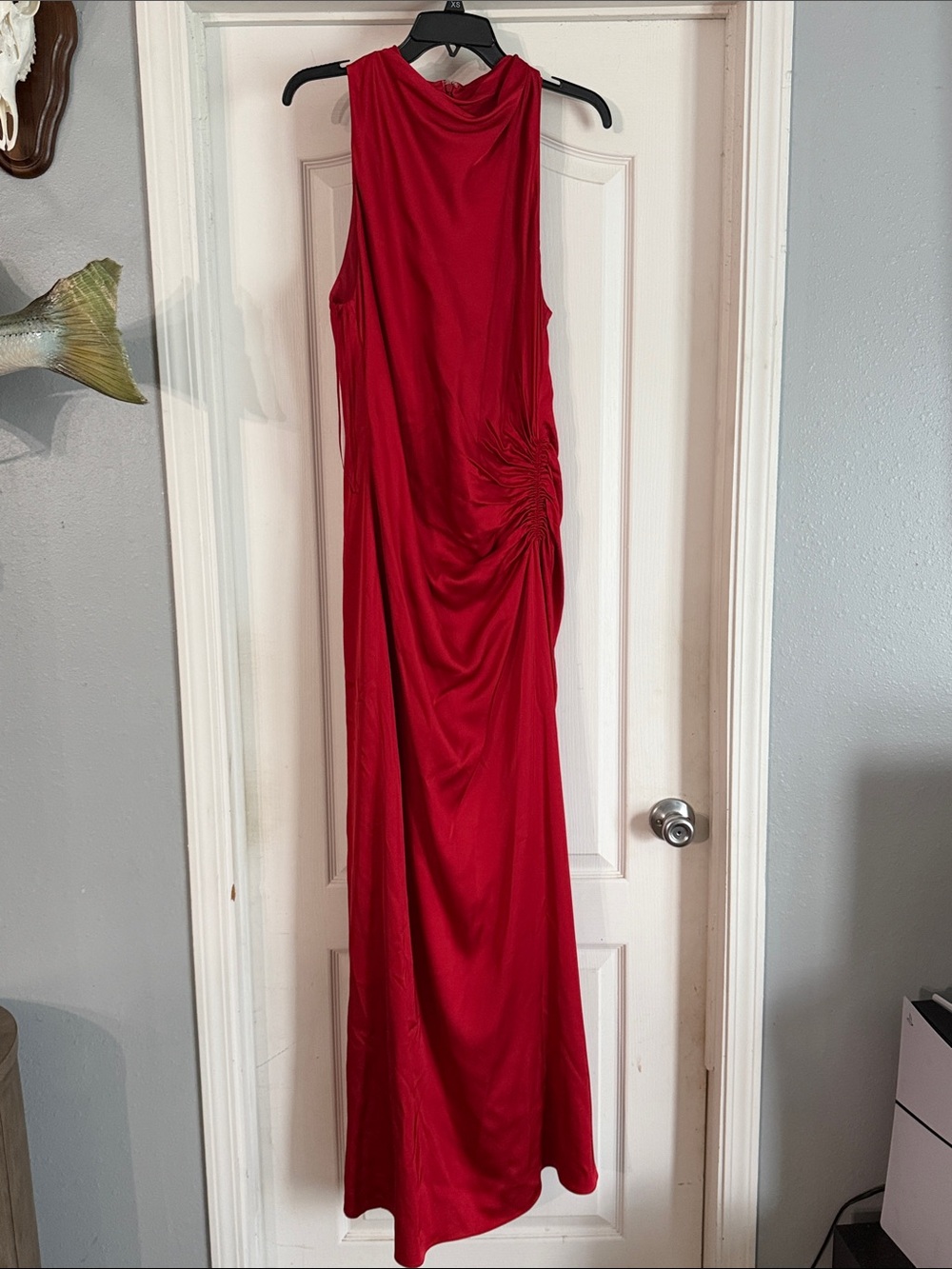 A.L.C. Red Sleeveless Ruched Evening Gown NWT